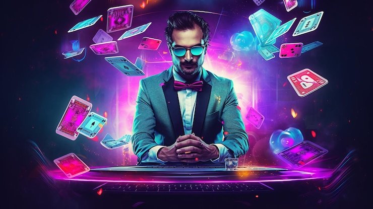 Kontrol permainan mudah diakses dengan tombol besar dan jelas di layar Antarmuka meja Infinite Blackjack dengan pilihan Hit, Stand, Double Down, Split